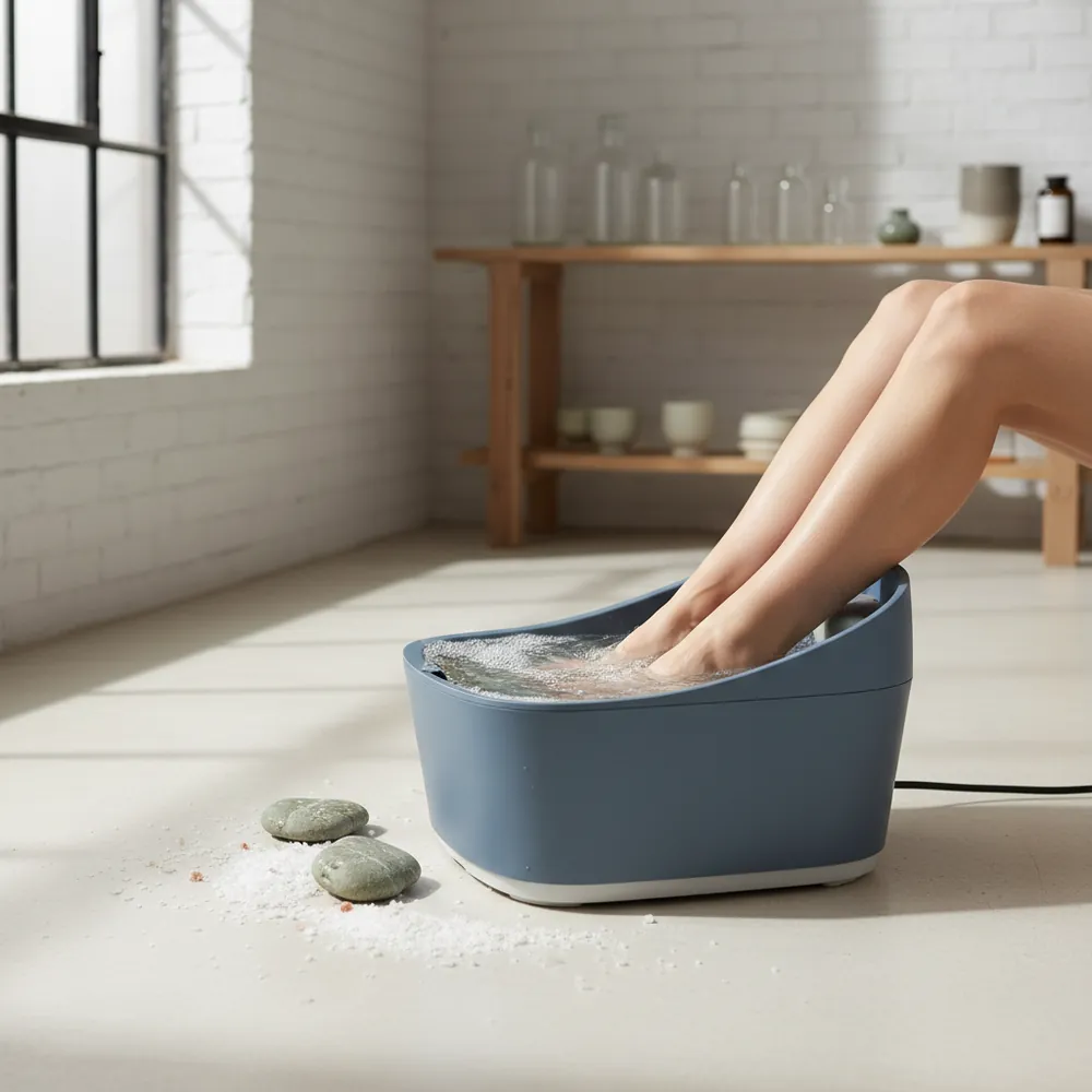 Bain de pieds au gros sel